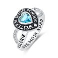 thumbnail image 2 of Mementos PJM Custom Class Rings 10kt White Gold for Women High School and College-Heartstone, 2 of 5