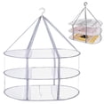 thumbnail image 2 of Foldable 3-Tier Sweater Drying Rack, Hanging Mesh Clothing Dryer for Laundry Room, Multi-Purpose Stainless Steel Air Dry Rack, A Clothes Rack, 2 of 5