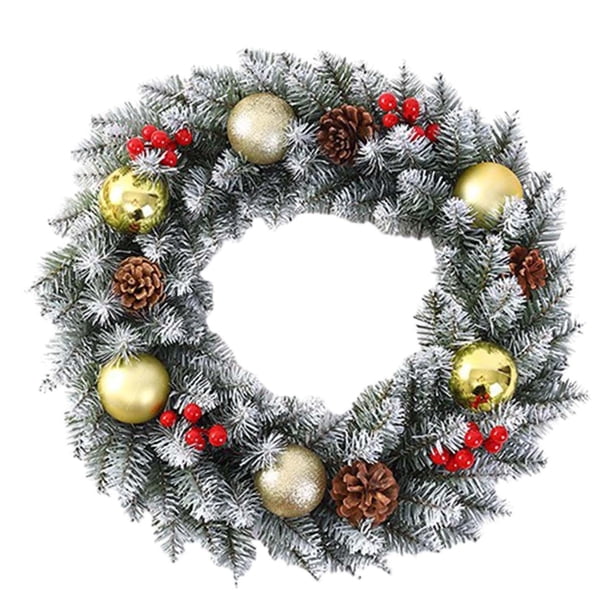 Corona navideña Corona navideña artificial Corona para puerta de entrada Bayas rojas Navidad