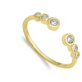 thumbnail image 4 of CHOOSE YOUR COLOR Open Gold-Tone Journey Clear CZ Ring .925 Sterling Silver Band White Female Size 8, 4 of 4