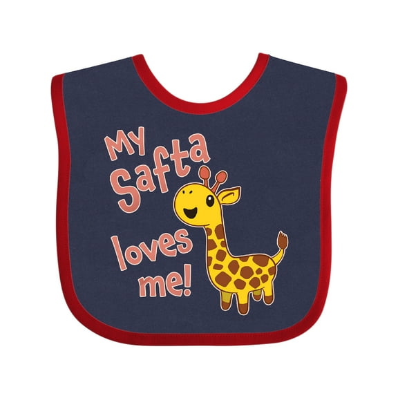 Inktastic My Safta Loves Me Cute Giraffe Boys or Girls Baby Bib