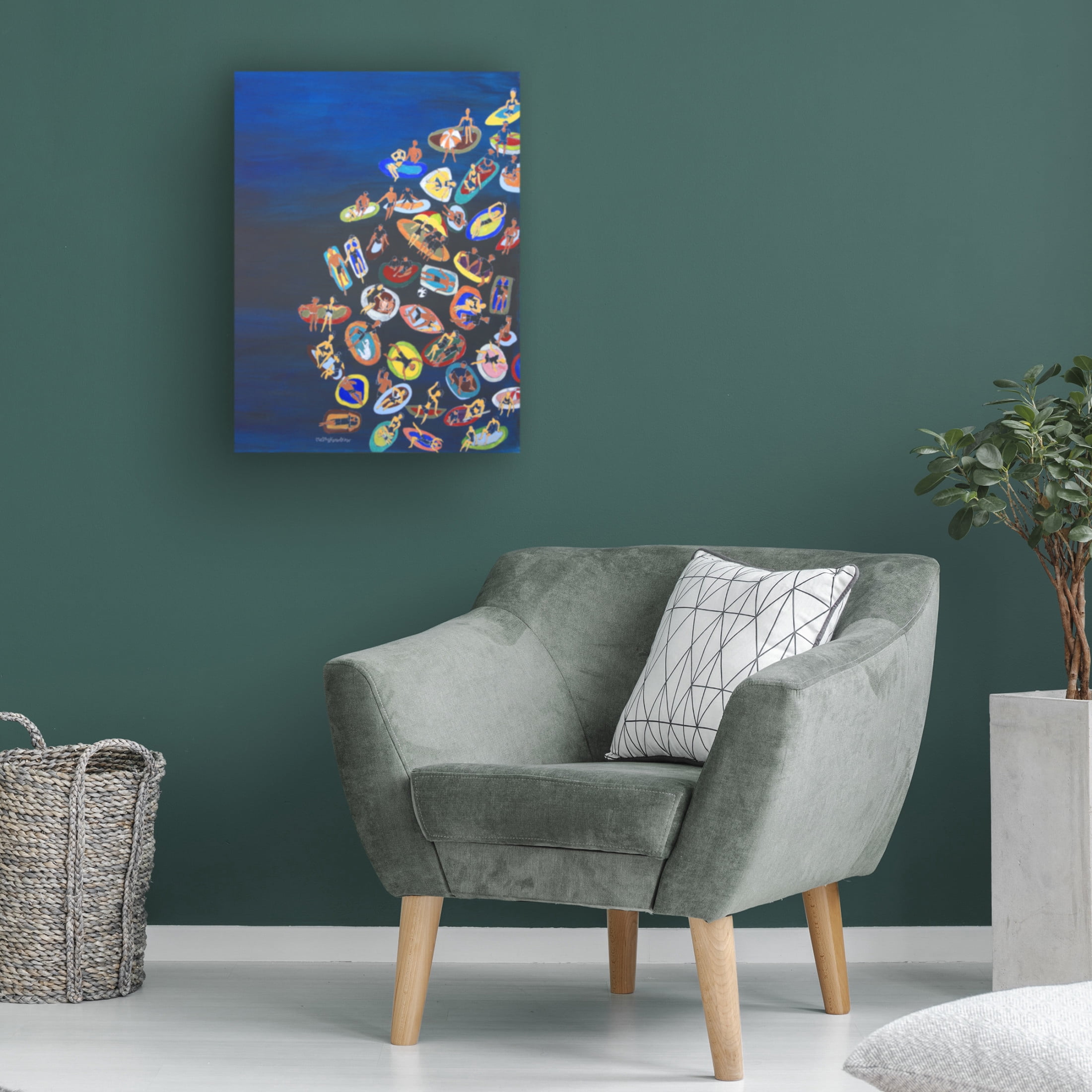 Canvas Wall Art - Medha Karandikar 'Rafts' Wall Art for Living Room, Bedroom, or Office Décor by Trademark Fine Art - 14 x 19 Inches