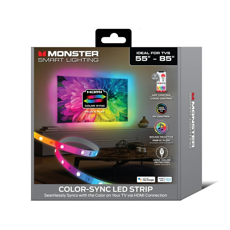 Monster Smart LED Light Strips, Sound Reactive Color Sync RGB LED