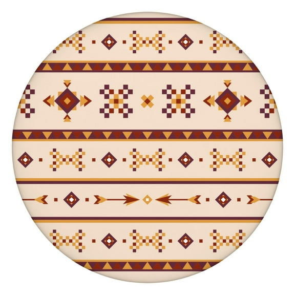 Floral Boho Design Elastic Tablecover for Round Tables 44 Inch Fits 38-42 Inches Spill Proof Material for Kitchen Party Use