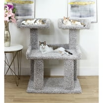 New Cat Condos Cat Tree for Large Cats & Maine Coons - Deluxe Carpeted Cat Tower Condo