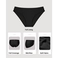 thumbnail image 3 of Braguitas de bikini Zmart para mujer, cobertura total, color negro, talla L, 3 of 6