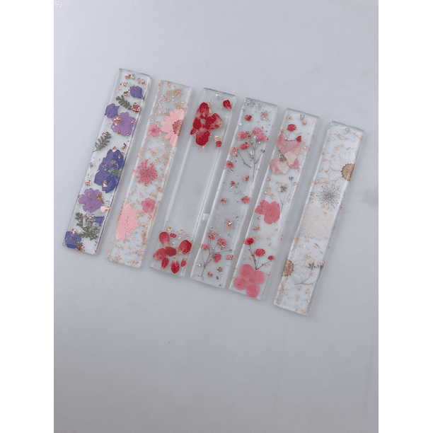 Marcapáginas creativo con pegamento en forma de gota, marcador de flores secas, pegamento de cristal de resina con flores reales, regalo para el Día del Maestro y el Día de la madre