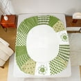 thumbnail image 5 of jejeloiu Modern Geometric Plaid Bed Sheets,Retro Rhombus Pattern King Sheets,Green Polka Dots Sheet Set For Girls Boys,Super Cozy Room Decor,4-Piece, 5 of 7