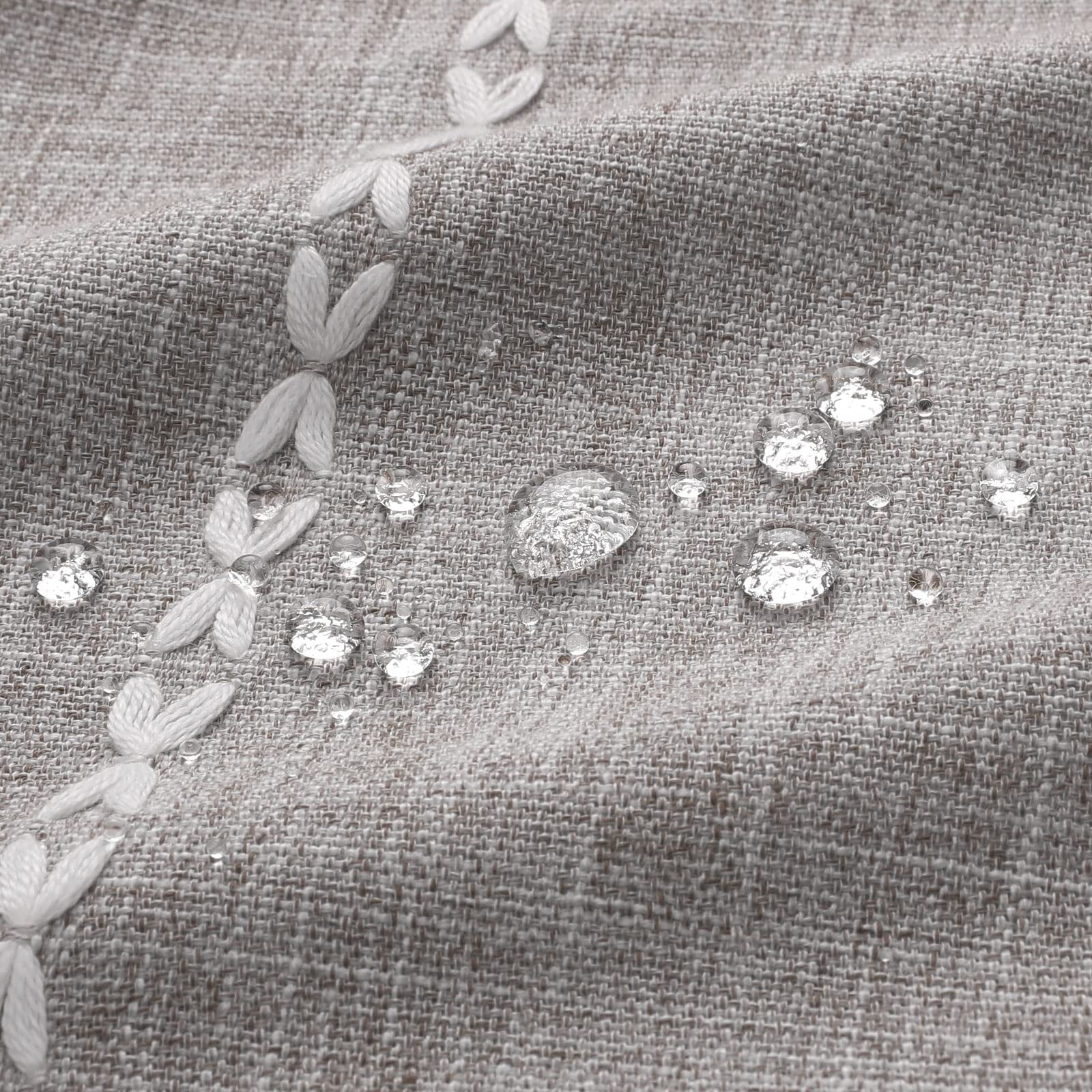 Grey Small Stall Shower Curtain 36 x 72, Half Size Narrow Cotton Linen Fabric Shower Curtains for Boho Farmhouse Bathroom Decor, Wrinkle Resistant Cloth Shower Curtain