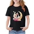 thumbnail image 2 of Blusas y camisas de manga corta con cuello redondo para niños Camiseta de verano de manga corta estampada para niñas Jersey elegante de cuello redondo para niños Top de algodón, 2 of 6