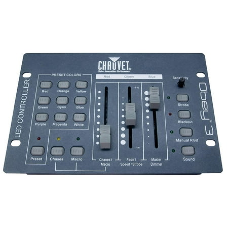 24 Channel Dmx Controller - Chauvet DJ OBEY 3 Channel DMX 512 Adjustable Sound Active LED Light Controller