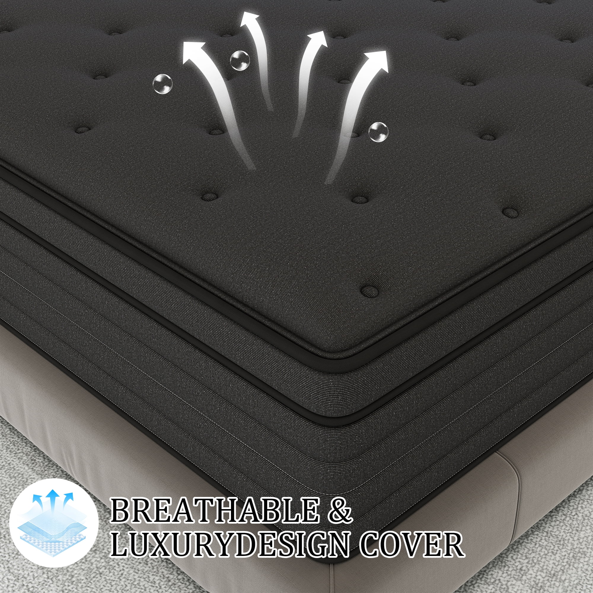 12 inch Twin Mattress,Hybrid Mattresses Medium Firm in a Box