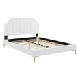 thumbnail image 2 of Modway Lit Plateforme Double en Velours de Performance Sienna, Fini Blanc, 2 of 11
