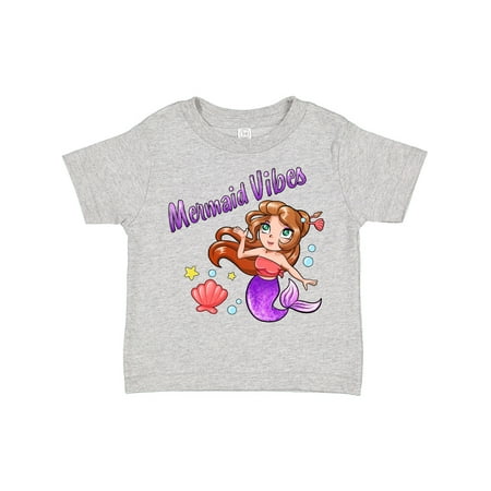 

Inktastic Mermaid Vibes- Cute Mermaid with Purple Tail Gift Toddler Toddler Girl T-Shirt