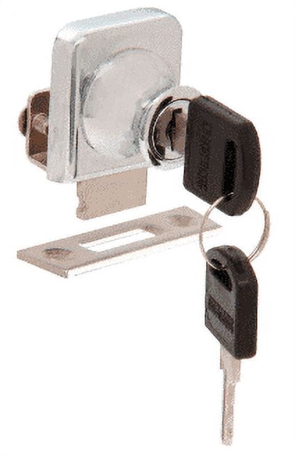 CRL LK43 Brushed Nickel Lock for 1/4" Cabinet Glass Door - Randomly Keyed