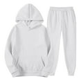 thumbnail image 2 of Conairie Sweatsuits for Men Set 2 Piece Casual Solid Color Loose Fit Hoodie Sweatshirt and Joggers Sweatpants Sets Loungewear Fall Winter Long Sleeve Sport Suit with PocketWhite S, 2 of 4