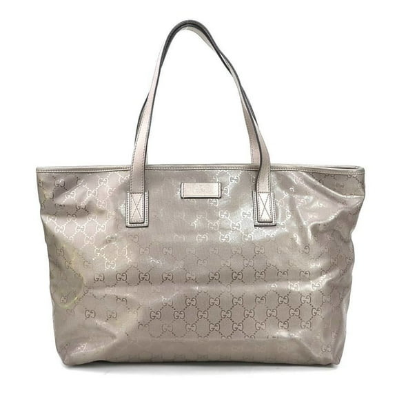 Pre-Owned GUCCI Handbag GG Imprime Leather Metallic Brown Men's Women's 211137 r10604g