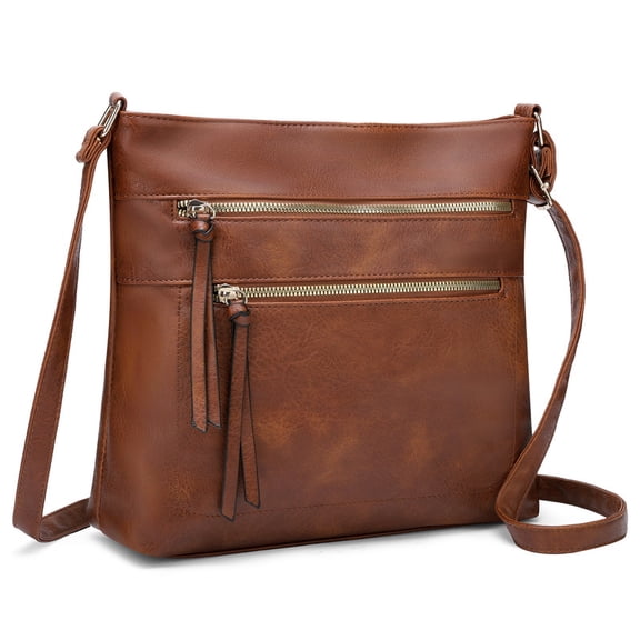 GAEKEAO Crossbody for Women Vegan Leather Casual Satchel Bag Shoulder Purse with Zipper Pockets and Adjustable Strap