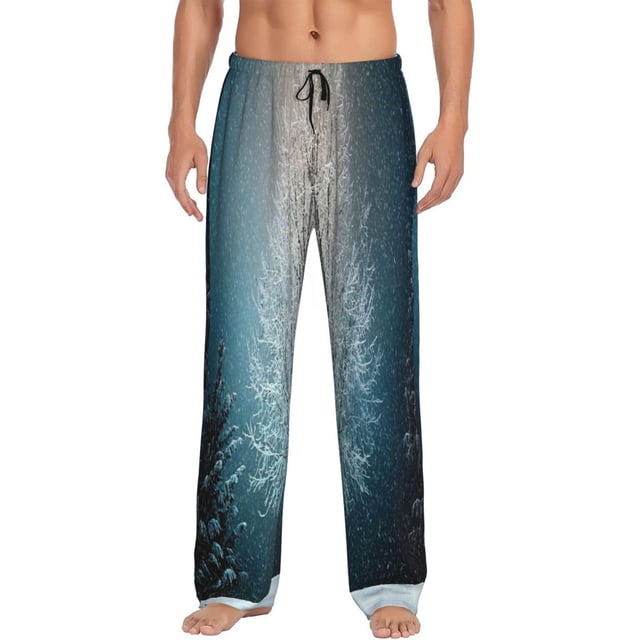 Fotbe Winter Rabbit Pantalones de Pijama para Hombre, Pantalones de Dormir, Pantalones de Casa con Cintura Ajustable y Bolsillos-3X-Large