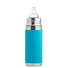 Pura Kiki 9 oz / 260 ml Stainless Steel Insulated Infant Bottle with Silicone Nipple & Sleeve, Aqua (Plastic Free, NonToxic Certified, BPA Free)