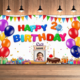 thumbnail image 4 of Colorful Theme Happy Birthday Banner Balloon Decoration Party Backdrop for Kids Party Indoor Decoration Photo Shoot, 4 of 7