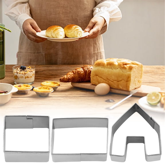 Clearance Biscuit Moulds under $5 Christmas House Cookie Cutter Cookie Tool Cookie Cutter Baking Tool Cookie Set Stainless Cookie Cutter Cake Cookie Ring Baking Tool