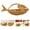 brown, variant on Openpig Creative Wicker Bread Basket Fish Animal Shaped Rattan Fruit Bowls Food Basket Snack Grapevine Woven Storage Basket Food Basket for Home Kitchen