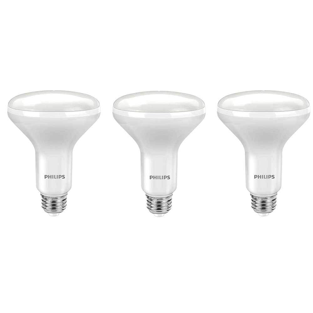 Philips Flood Light Bulb 65 Watt BR30 Incandescent Dimmable Soft White 3 Pack 