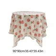thumbnail image 2 of Round Tassel Lace Tablecloth - Fruit & Floral Print Decorative Table Cover, Soft Polyester Fabric Easy to Clean for Home Kitchen, Bedroom, Dining Room, Tea Parties & Holiday Gatherings, 35*35in, C, 2 of 7
