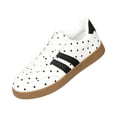 thumbnail image 2 of Polka Dot Sneakers Women Lace Up Flat Sneakers Low Profile Round Toe Dotted Sneaker Ladies Casual Dressy Sporty Shoes Daily Walking Soft Comfy Outdoor Footwear, 41, 2 of 5