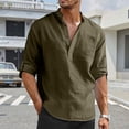 thumbnail image 4 of Hippie Beach Men's Cotton Linen Long Sleeve Casual T-Shirt, 4 of 9