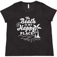 thumbnail image 3 of Inktastic The Beach is My Happy Place with Palm Trees Women's Plus Size T-Shirt, 3 of 5