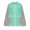 thumbnail image 5 of jtjvou Lightweight Rain Jacket Women with Hood Packable Waterproof Windbreaker Rain Coats for Adults Green L, 5 of 10