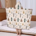 thumbnail image 5 of Multicolor Christmas Tree Pattern Hooded Bath Towel，50"x30" for Ages 3 To 12 Kids, Quick Dry Lightweight Soft Microfiber Hood Beach Towel Cover Up for Kids, 5 of 7