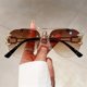 thumbnail image 3 of Gafas de sol retro sin montura para hombre y mujer, de metal, estilo steampunk, sin marco, modernas, con protección UV400., 3 of 6