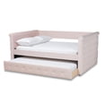 thumbnail image 3 of Bowery Hill Mid-Century Velvet Full Daybed with Trundle in Pink, 3 of 11