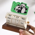 thumbnail image 2 of Panda Wheel Perpetual Calendar Wooden Perpetual Calendar Office Desktop Reminder Mini Cartoon Ornament, 2 of 7