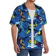 thumbnail image 2 of Uemuo Hawaiian Style Pattern Cotton Linen Short Sleeve Shirts,Casual Lightweight Button Down Shirts,Vacation Beach Summer Tops-3X-Large, 2 of 7