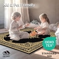 thumbnail image 4 of ODIKA 6'x9' Machine Washable Non-Slip Area Rug, Vintage Medallion Design with Classic Border High Traffic Rug with Pad, Black, 462822, 4 of 8