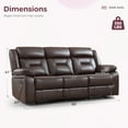 thumbnail image 7 of Bonzy Home 3‑Seat Manual Reclining Sofa – Faux Leather Couch with Dual Recliners for Living Room & Meeting Room, 7 of 7