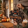 thumbnail image 5 of Halloween Door Sign Cute Witch Hat Trick Or Treat Hanging Decoration for Front Door Porch Home Outdoor Halloween Party Decor 1 Pack, 5 of 8