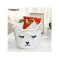 thumbnail image 5 of Inwagui 1pc Cute Cat Storage Basket Collapsible Toys Basket Soft Rope Woven Hamper Cabinet Storage Box Home Decor Closet Shelf Basket Organizer, 5 of 5