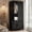 Black, variant on Kselythan Large Capacity 72 Inch 4 Door Wooden Freestanding Armoire Wardrobe, Heavy Duty Clothing Storage Cabinet Equipped with Hanging Rod & Custom Adjustable Shelves for Bedroom, Laundry Room