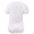 thumbnail image 4 of 2025 Clearance! asdoklhq Womens Plus Size Tops,Women Solid V-Neck Lace Crochet Eyelet Short Sleeve Casual Shirts Blouses Tops, 4 of 5