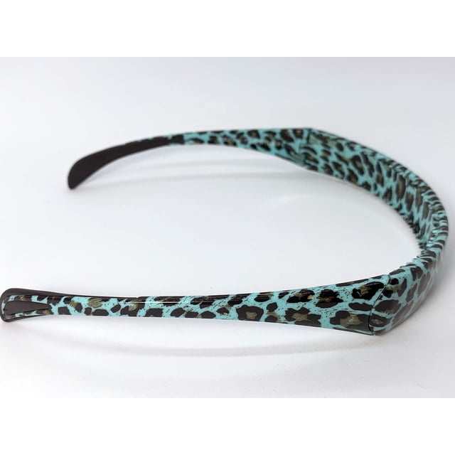 La diadema con bisagras SqHair se adapta como gafas de sol, brindando realce y estilo sin causar dolor de cabeza. Banda (leopardo-turquesa)