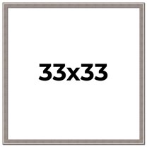 33x33 Frame Grey Real Wood Picture Frame Width 1.25 inches | Interior Frame Depth 0.5 inches | Hans