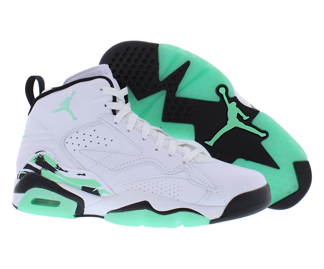 Nike Jordan MVP Leather Mens Shoes Size 9, Color: White/Green Glow/Black