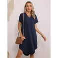 thumbnail image 5 of SIEANE Womens Casual Dress Criss Cross V Neck Short Sleeve Summer Dress, 5 of 6