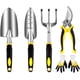 thumbnail image 1 of Juego de herramientas de jardinería Rawiri Garden Tools, herramienta de jardinería duradera, juego de herramientas de jardinería 5 en 1 de acero inoxidable con espátula de mano, jardinera, rastrillo, 1 of 8