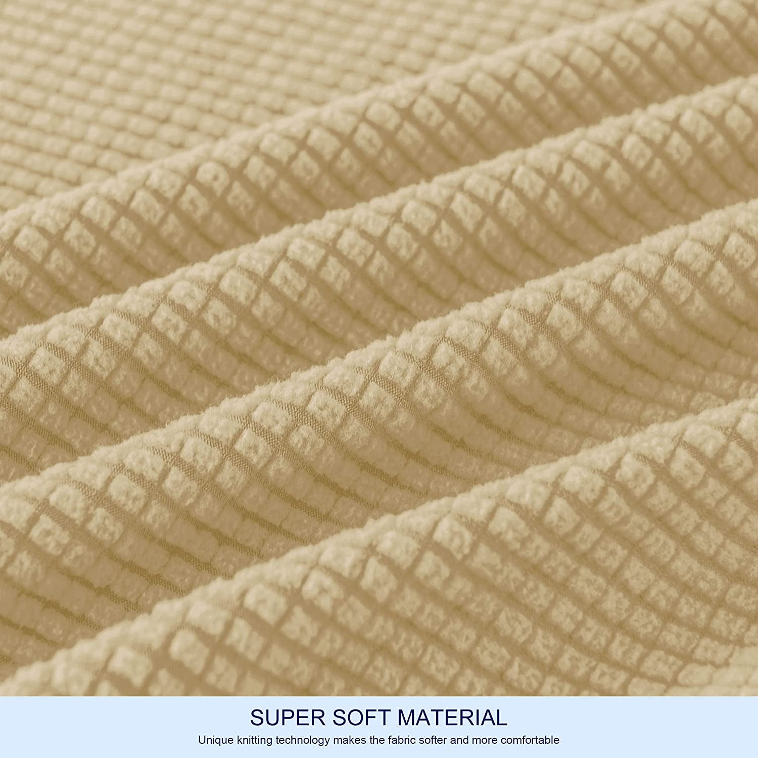 Subrtex Sofa Slipcover Sets 5 Pieces Stretch Couch Cover Backrest Cushion Covers (Loveseat, Khaki)